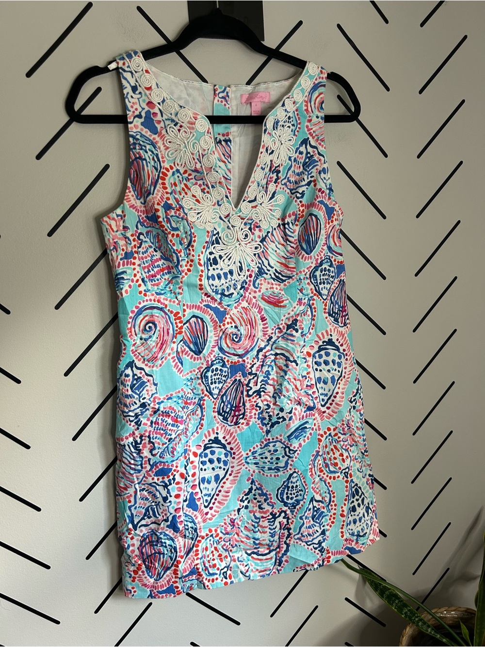 NWOT Lilly Pulitzer Shift Dress Gabby Shell Me About It Cord Lace Blue Pink